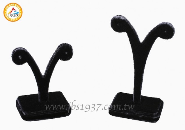 展示陳列道具-黑色系列-小型展示配件-黑-羊角耳環台  （高、低）