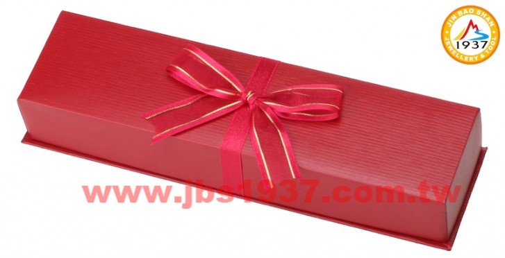 飾品紙盒系列-浪漫蝴蝶結系列-水波紋紅- 蝴蝶結手鍊盒