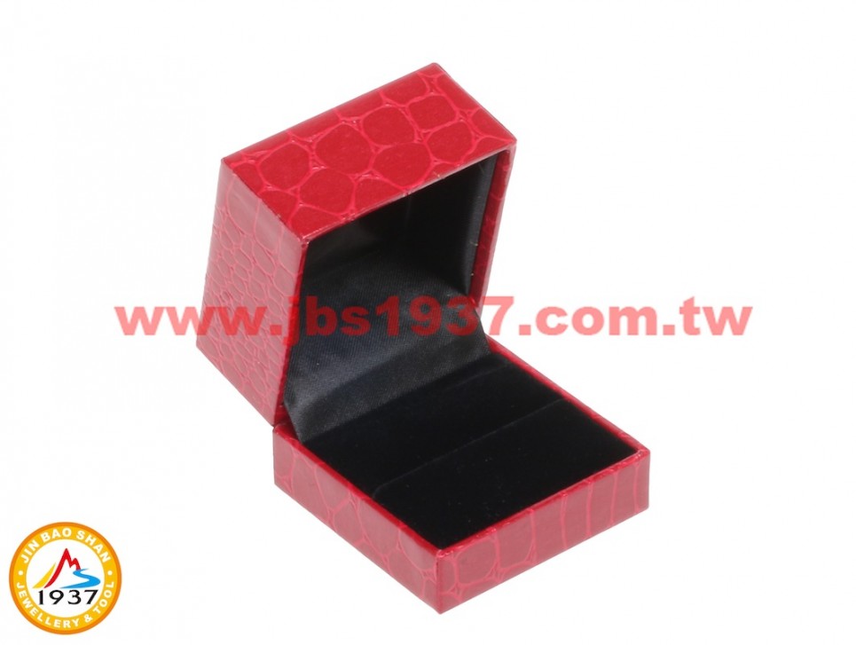 珠寶包裝錦盒-時尚紅鱷魚紋系列-紅皮鱷魚紋- 方形戒指盒 （大）