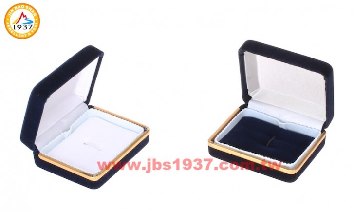 珠寶包裝錦盒-金色年代藍絨布系列-金色年代藍絨布- 別針盒（中）