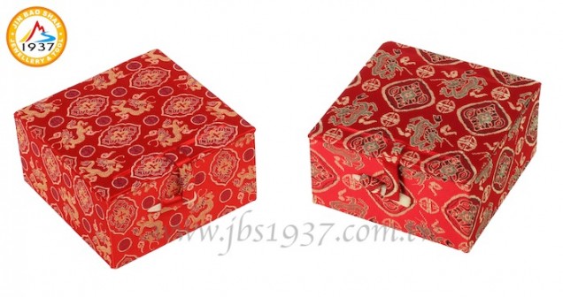 珠寶包裝錦盒-古玩收藏盒系列-紅底-中國風錦盒- 手鐲盒（高）