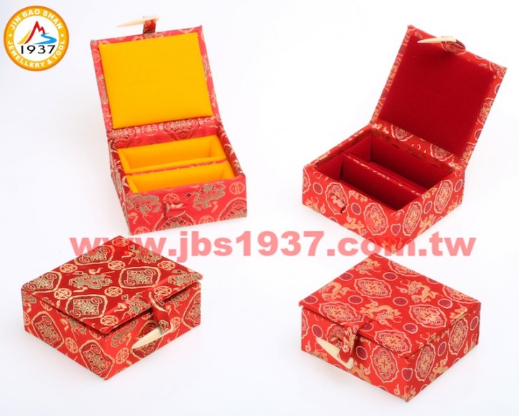 珠寶包裝錦盒-古玩收藏盒系列-紅底-中國風錦盒- 雙印章盒