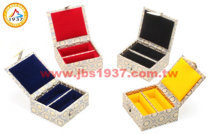 珠寶包裝錦盒-古玩收藏盒系列-藍綠-中國風錦盒- 雙印章盒