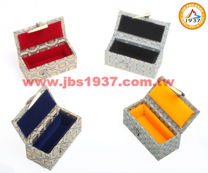 珠寶包裝錦盒-古玩收藏盒系列-藍綠-中國風錦盒- 單章盒（小）